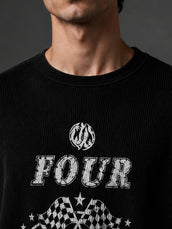 Waffle Cactus Black Full Sleeve T-Shirt