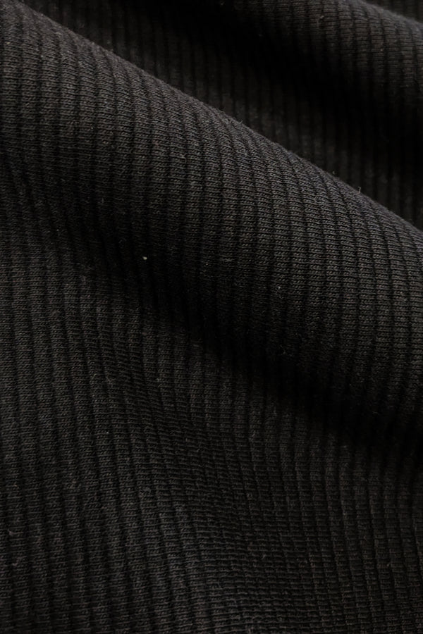 Cord Knit Textured Double Pocket Black Shirt