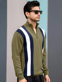 Empire Stripe Olive Full Sleeve T-Shirt