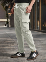 Embossed Flap Pocket Grey Cargo