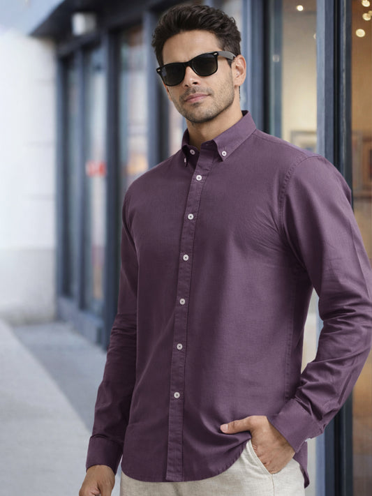 Oxford Purple Full Sleeve Shirt