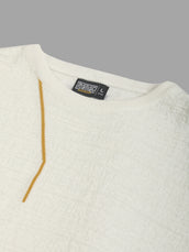 Linear Ripple White FlatKnit Half Sleeve T-Shirt