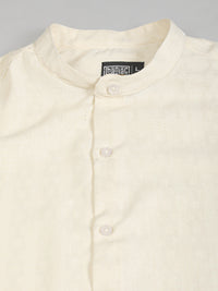 Self Jacquard Cream  Full Sleeve Shirt