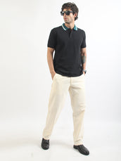 DualTone Black Half Sleeve Polo T-Shirt