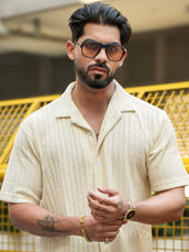 Teraknit HalfWhite Half Sleeve Shirt