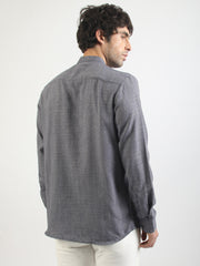 Self Jacquard Blue  Full Sleeve Shirt