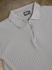 Light grey half sleeve dropknit polo t-shirt for men - view 8