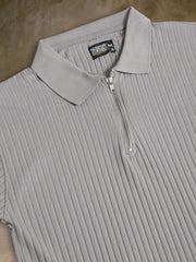 DropKnit Light Grey Polo Half Sleeve T-Shirt