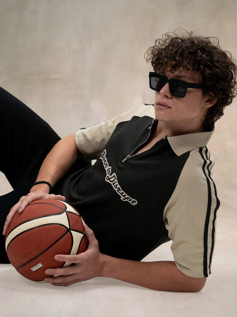 Born to Disrupt Olive Half Sleeve Polo T-Shirt