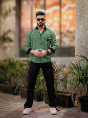 Brooklyn Knit Bgreen & Biscuit Full Sleeve Shirt Combo Pack