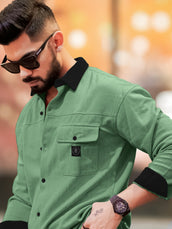 Brooklyn Knit Bgreen & Biscuit Full Sleeve Shirt Combo Pack