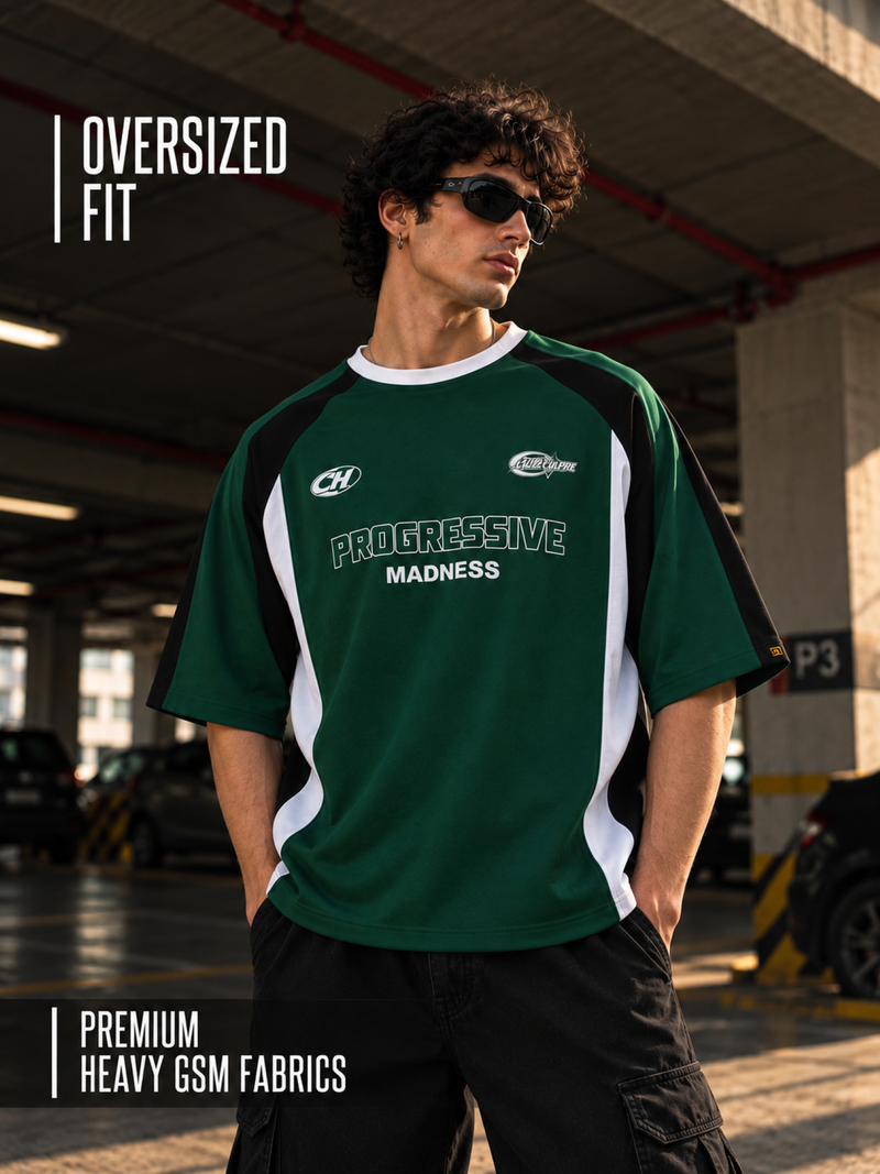Bottle Green, White Dallas Half Sleeve T-Shirt