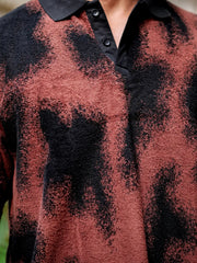 Spray Art Maroon Half Sleeve Polo T-Shirt