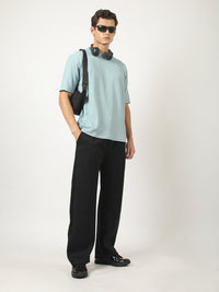 Seersucker Light Blue Half Sleeve T-Shirt