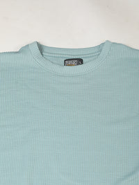 Seersucker Light Blue Half Sleeve T-Shirt