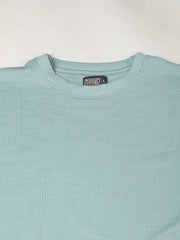 Seersucker Light Blue Half Sleeve T-Shirt