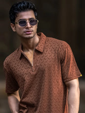 Ralph Brown Half Sleeve Polo T-Shirt