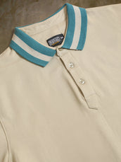 Contrast Collar Biscuit Polo Half Sleeve T-Shirt