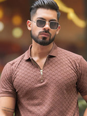 Kite Brown Half Sleeve Polo T-Shirt