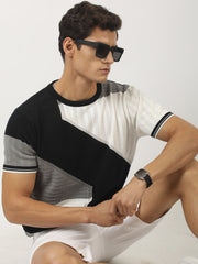 Sheernet FlatKnit Cotton Black Half Sleeve T-Shirt