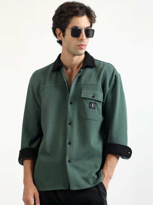 Brooklyn Knit Berly Green Full Sleeve Shirt