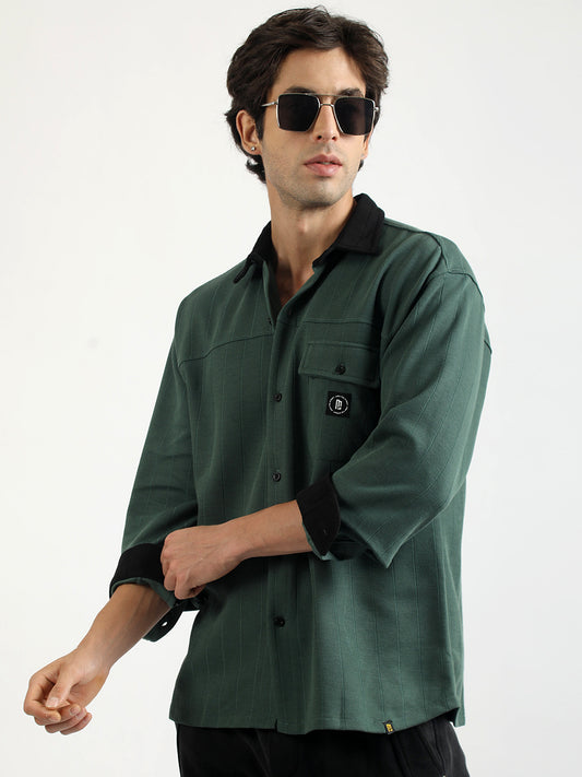Brooklyn Knit Berly Green Full Sleeve Shirt