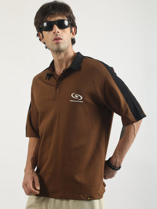 Graderule Brown Half Sleeve Polo T-Shirt