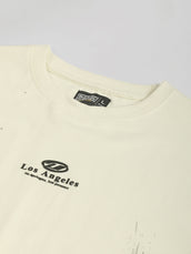 Los Angles Cream Half Sleeve T-Shirt