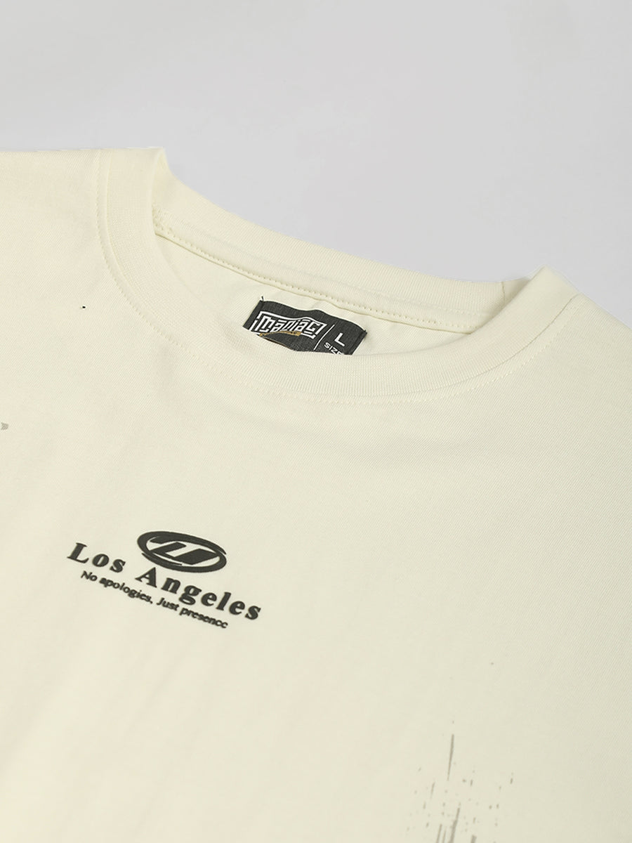 Los Angeles Cream Half Sleeve T-Shirt