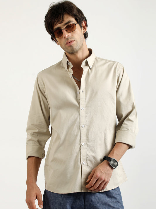 Soft Twill Biscuit Full Sleeve Shirt