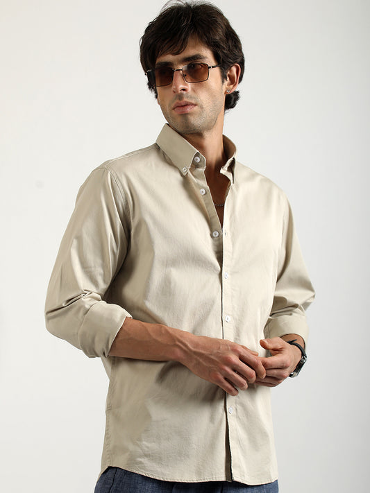 Soft Twill Biscuit Full Sleeve Shirt