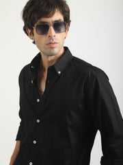 Soft Twill Black Full Sleeve Shirt