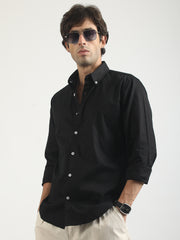 Soft Twill Black Full Sleeve Shirt