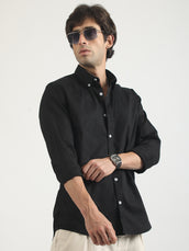 Soft Twill Black Full Sleeve Shirt