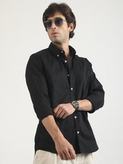 Soft Twill Black Full Sleeve Shirt
