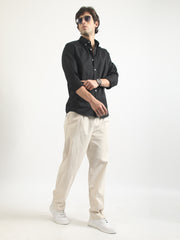 Soft Twill Black Full Sleeve Shirt