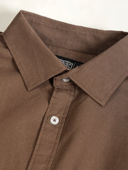Cotton Linen Light Brown Full Sleeve Shirt