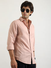 Cotton Linen Pink Full Sleeve Shirt