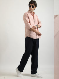 Cotton Linen Pink Full Sleeve Shirt