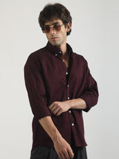 Soft Twill Maroon Full Sleeve Shirt
