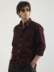Soft Twill Maroon Full Sleeve Shirt