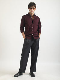 Soft Twill Maroon Full Sleeve Shirt