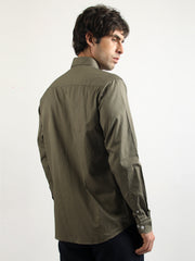 Soft Twill Olive Full Sleeve Shirt