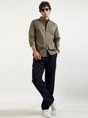 Soft Twill Olive Full Sleeve Shirt