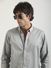 Soft Twill Steel Grey Full Sleeve Shirt