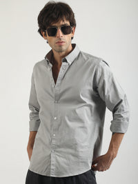 Soft Twill Steel Grey Full Sleeve Shirt