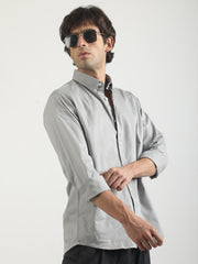 Soft Twill Steel Grey Full Sleeve Shirt