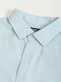 Cotton Linen Sky Blue Full Sleeve Shirt