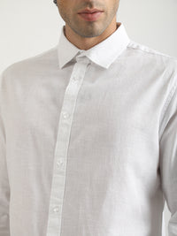 Cotton Linen White Full Sleeve Shirt