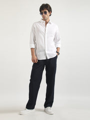 Cotton Linen White Full Sleeve Shirt